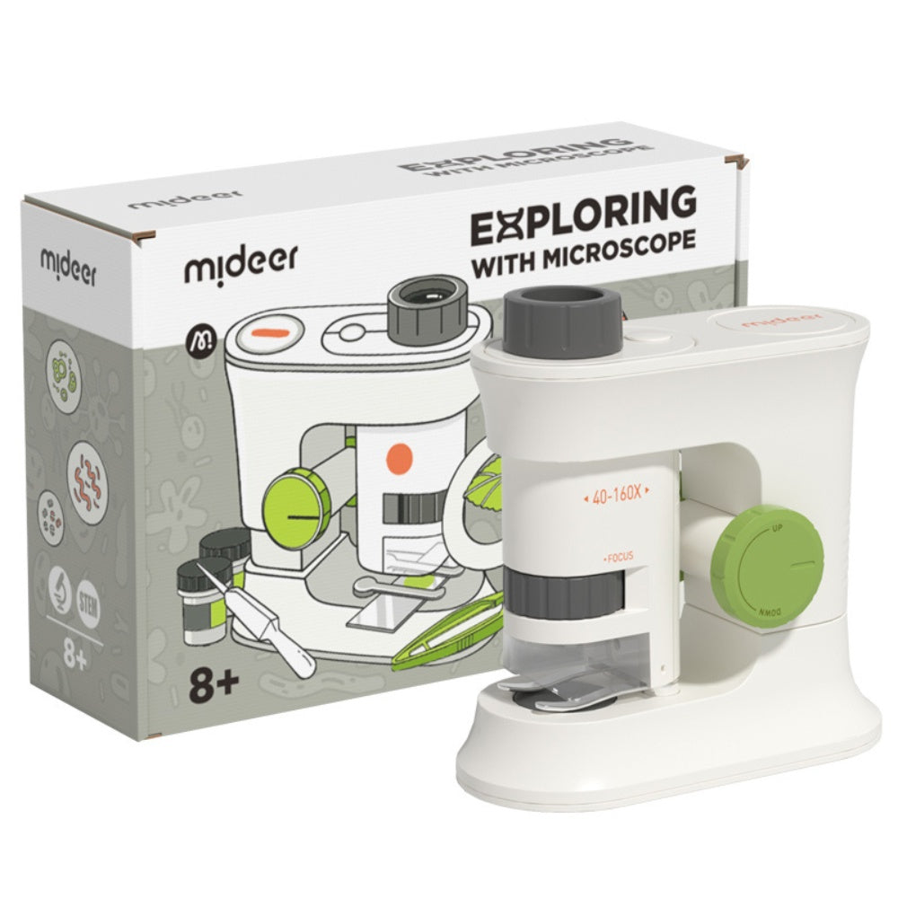 Mideer - Exploring With Microscope - Handheld and Standing Microscope for Kids