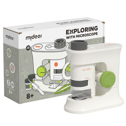 Mideer - Exploring With Microscope - Handheld and Standing Microscope for Kids