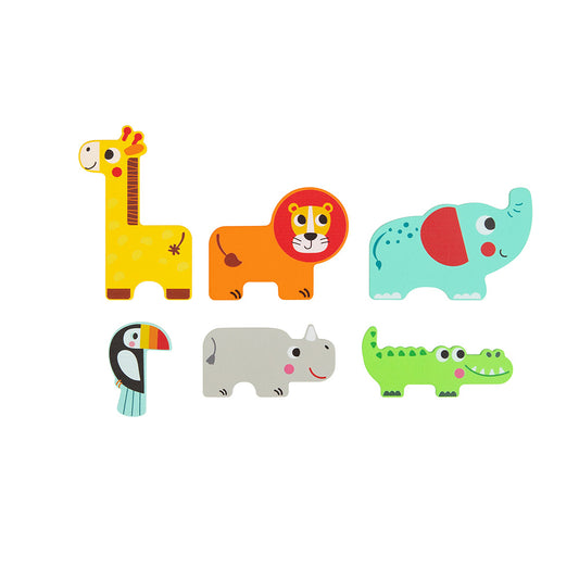 TookyToy - Multi-layered Wooden Puzzle - Animal Adventure