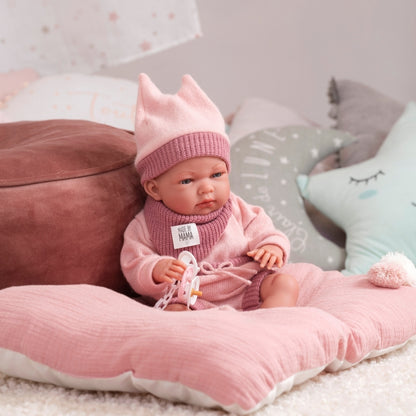 Llorens - Anatomically Correct Baby Girl Doll with Outfit & Pink Cushion: Nica - 40cm