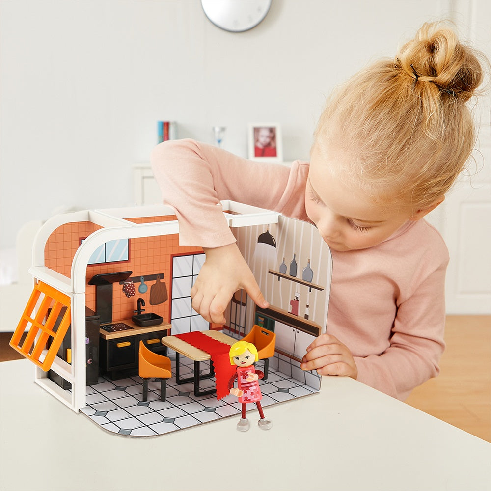 TopBright - Pretend Play Bonnie's Sunshine Kitchen Mini Dollhouse-**