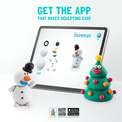 Hey Clay - Modelling Air-Dry Clay with Fun Interactive App - Xmas Tree, Christmas Series, 5 cans