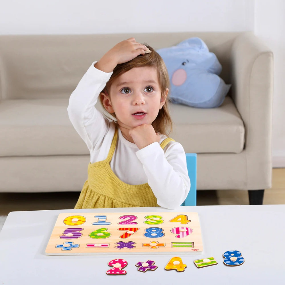 TookyToy - Wooden Peg Puzzle - Numbers