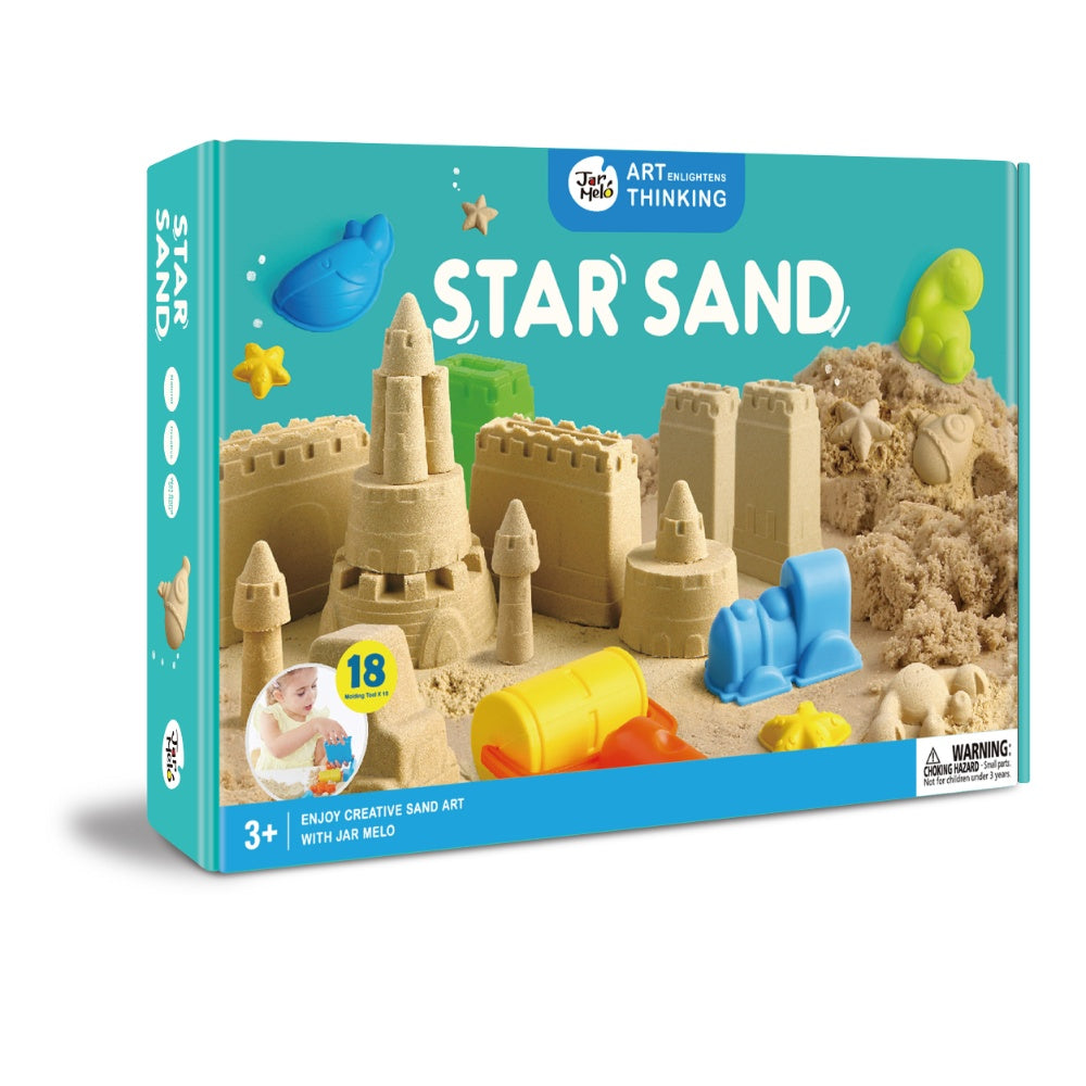 Jar Meló - Kids Kinetic Sand Play Set with 2kg Magic Sand, Tray and Tools