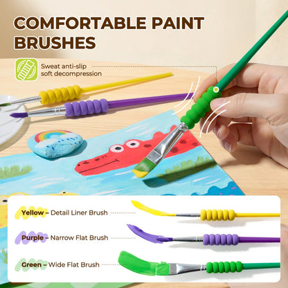 Jar Meló - Washable Squeezy Paint Set for Kids - 8 Colours with Brushes & Palette