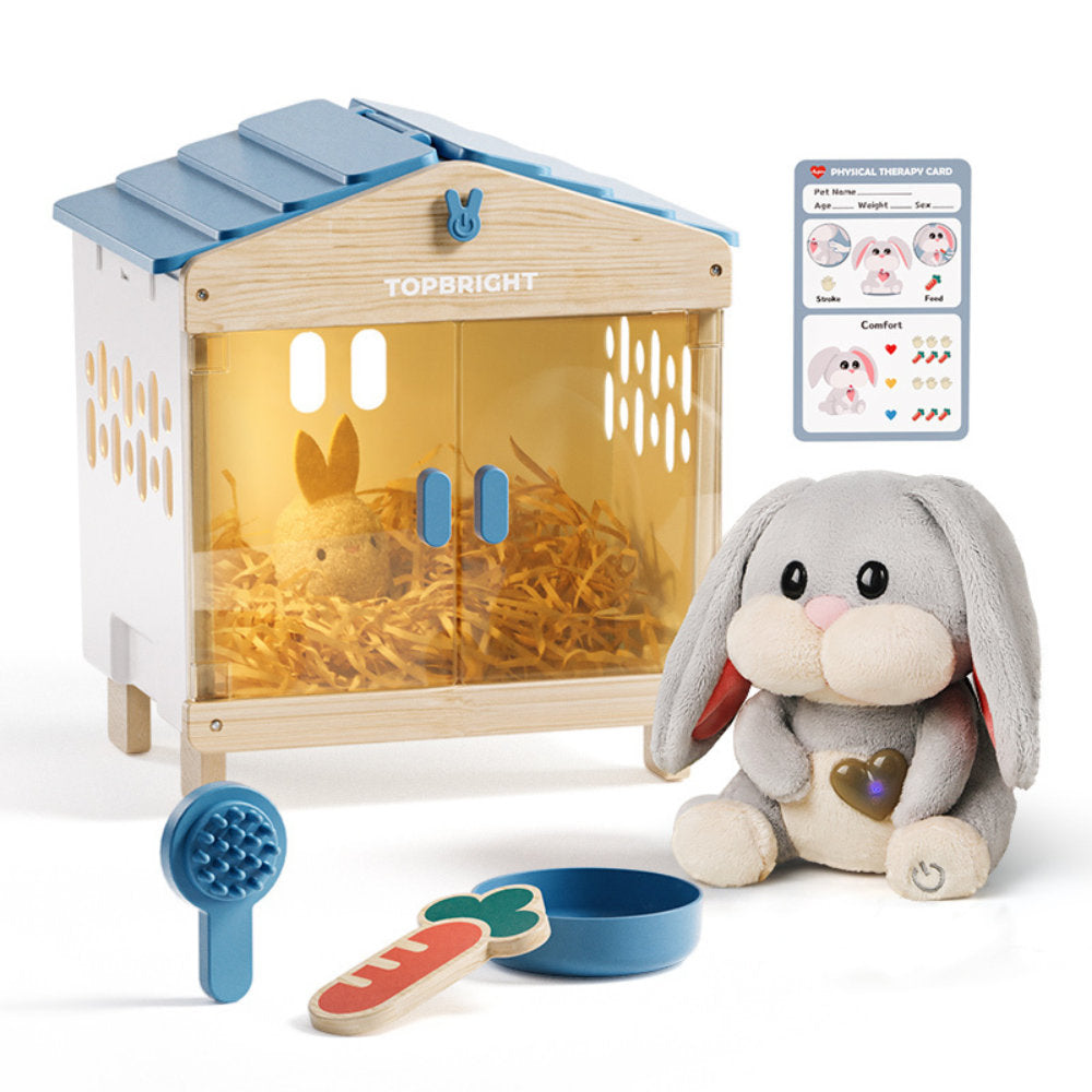 TopBright - Pretend & Play - Interactive Care Bunny Kit with Lights and Sounds - 9pcs