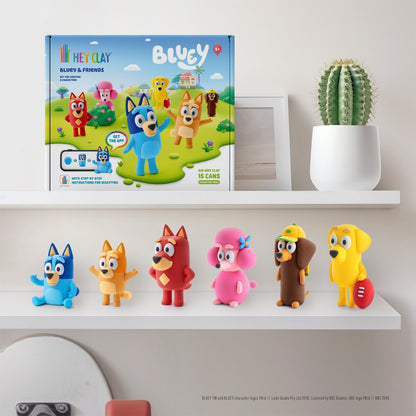 Hey Clay - Modelling Air-Dry Clay with Fun Interactive App - Bluey and Friends, 15 cans