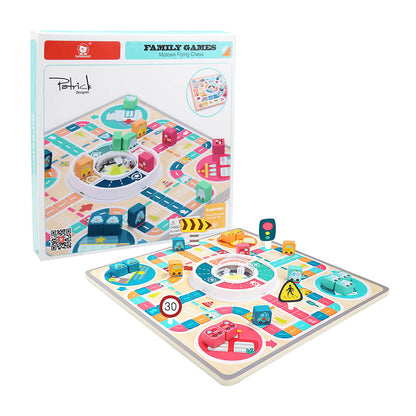 TopBright - Wooden Ludo Board Game - Classic Family Strategy Game for Kids