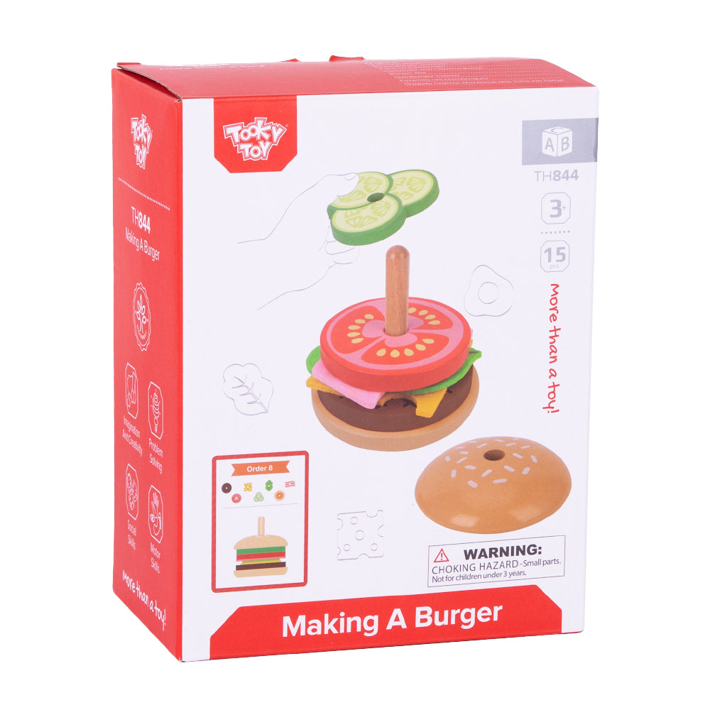 TookyToy - Making A Burger - Stacking & Sequencing Activity Toy - Motherhood