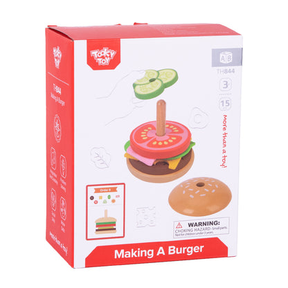 TookyToy - Making A Burger - Stacking & Sequencing Activity Toy - Motherhood