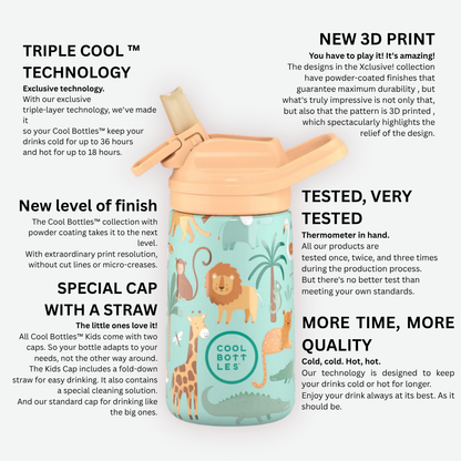 Cool Bottles - Kiddies Triple-Insulated Water Bottle - Roar Time 350ml