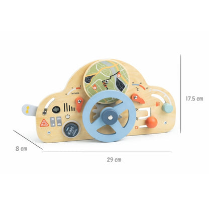 TookyToy - Wooden Drive Busy Board - Montessori Activity for Toddlers