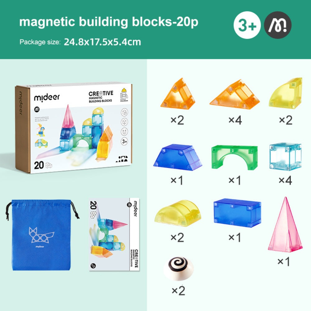 Mideer - Creative Magnetic Building Blocks Set - 20 Pieces