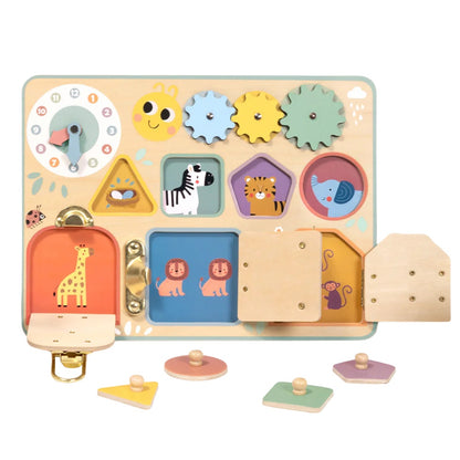 TookyToy - Wooden Busy Board - Pastel