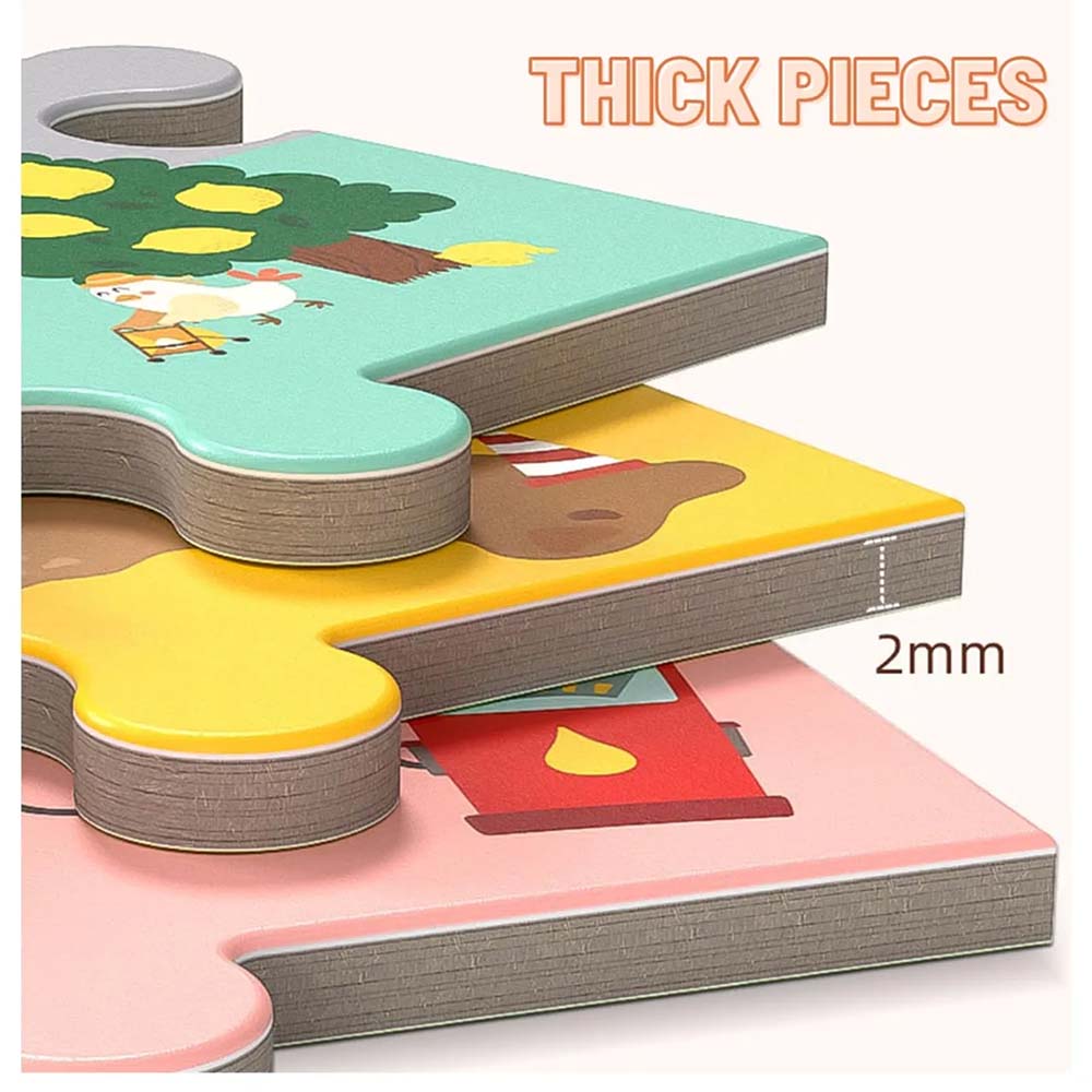Mideer - Wooden Blocks with Floor Road Puzzle: Building Set for Kids