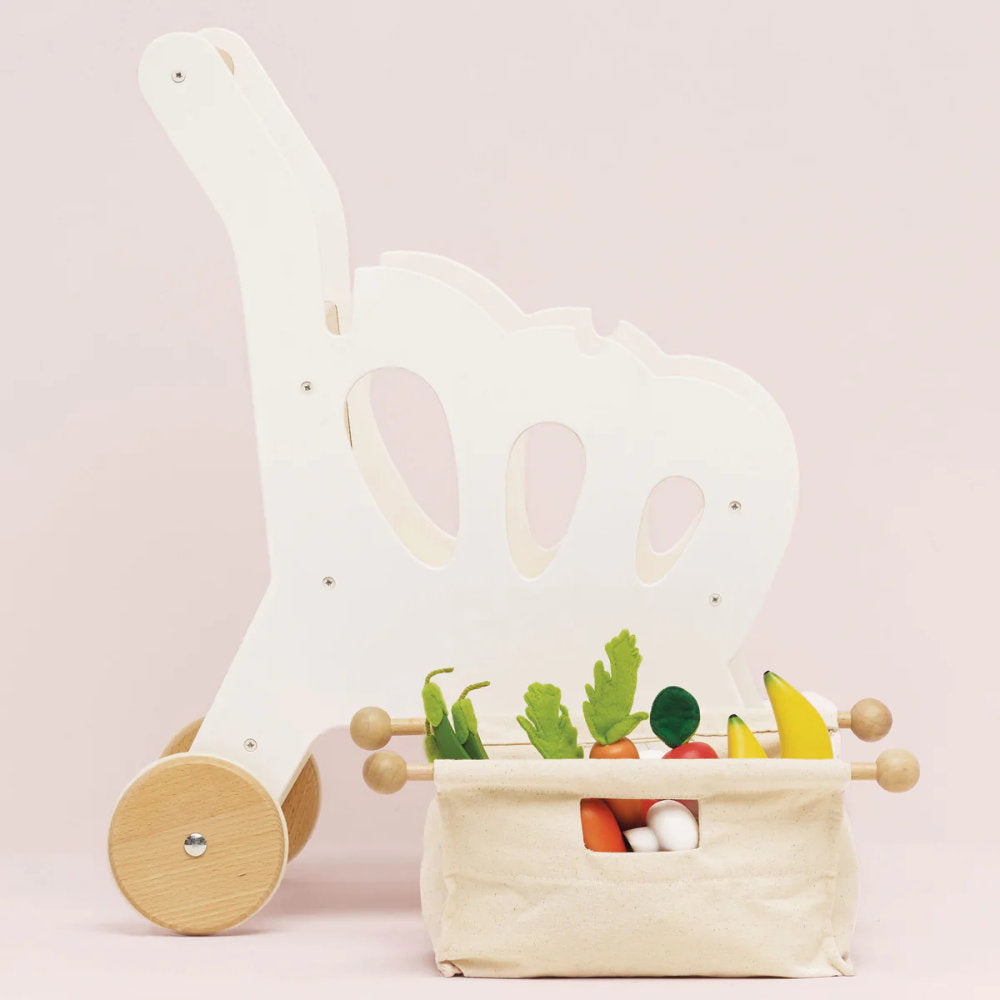 Le Toy Van - Wooden Shopping Grocery Trolley & Bag