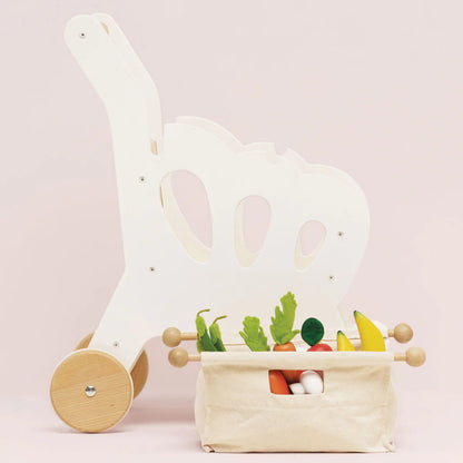 Le Toy Van - Wooden Shopping Grocery Trolley & Bag