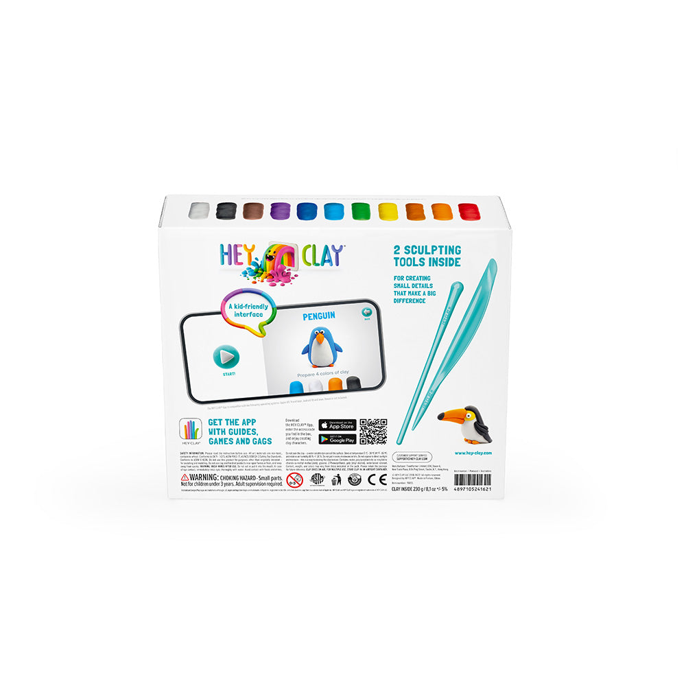 Hey Clay - Modelling Air-Dry Clay with Fun Interactive App - Birds, 15 cans
