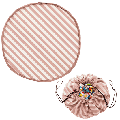 Play&Go - 3-in-1 Playmat & Toy Bag - Stripes Pink