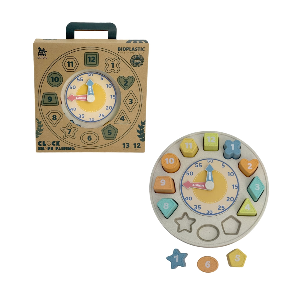 Mingli Toys - Clock Shape Sorter Puzzle - Eco-friendly Educational Toy - 13 Pieces