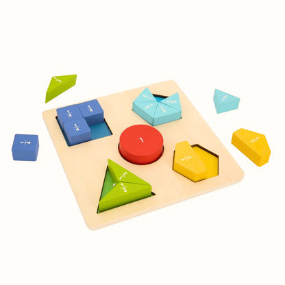 TookyToy - Wooden Fraction & Shapes Puzzle