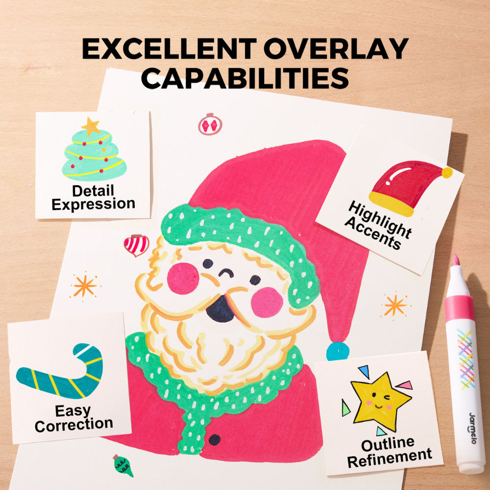 Jar Meló - Fine Tip Washable Markers - 24 Vivid Colours
