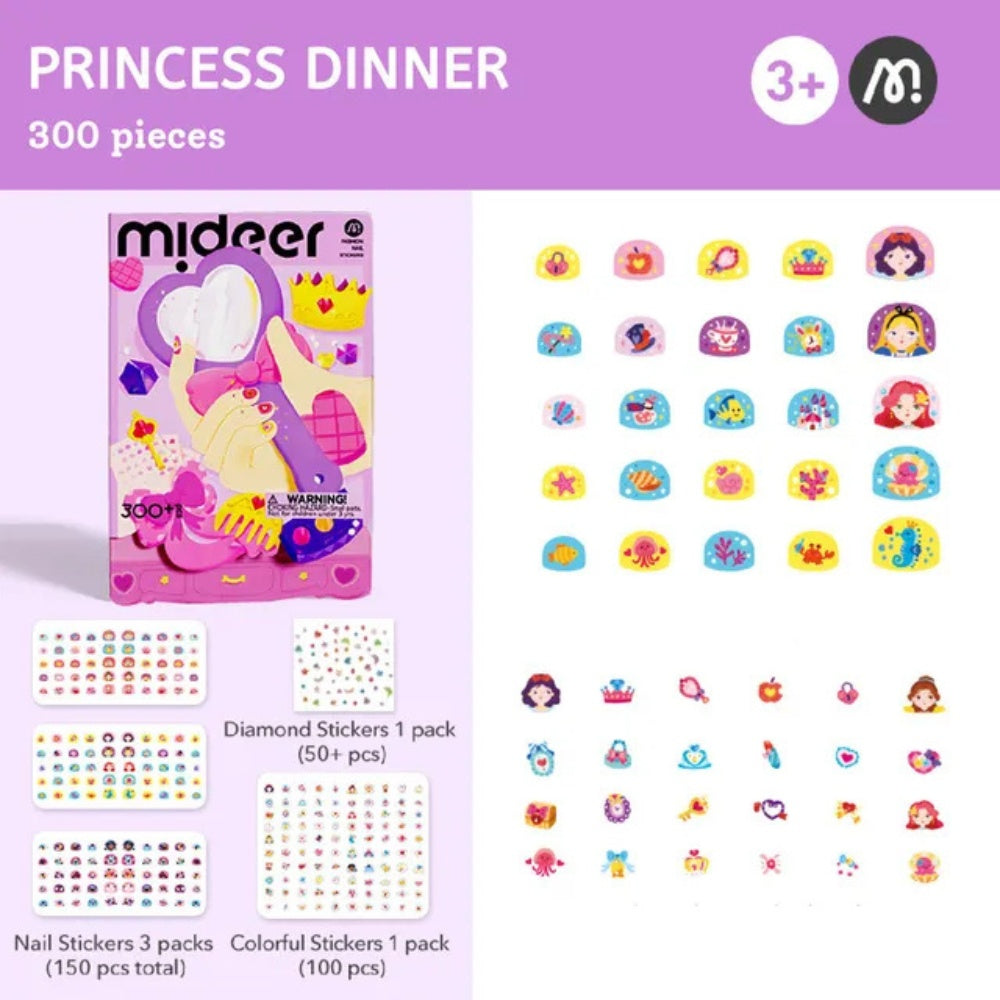 Mideer - Fashion Nail Stickers - Princess Banquet - 300pcs