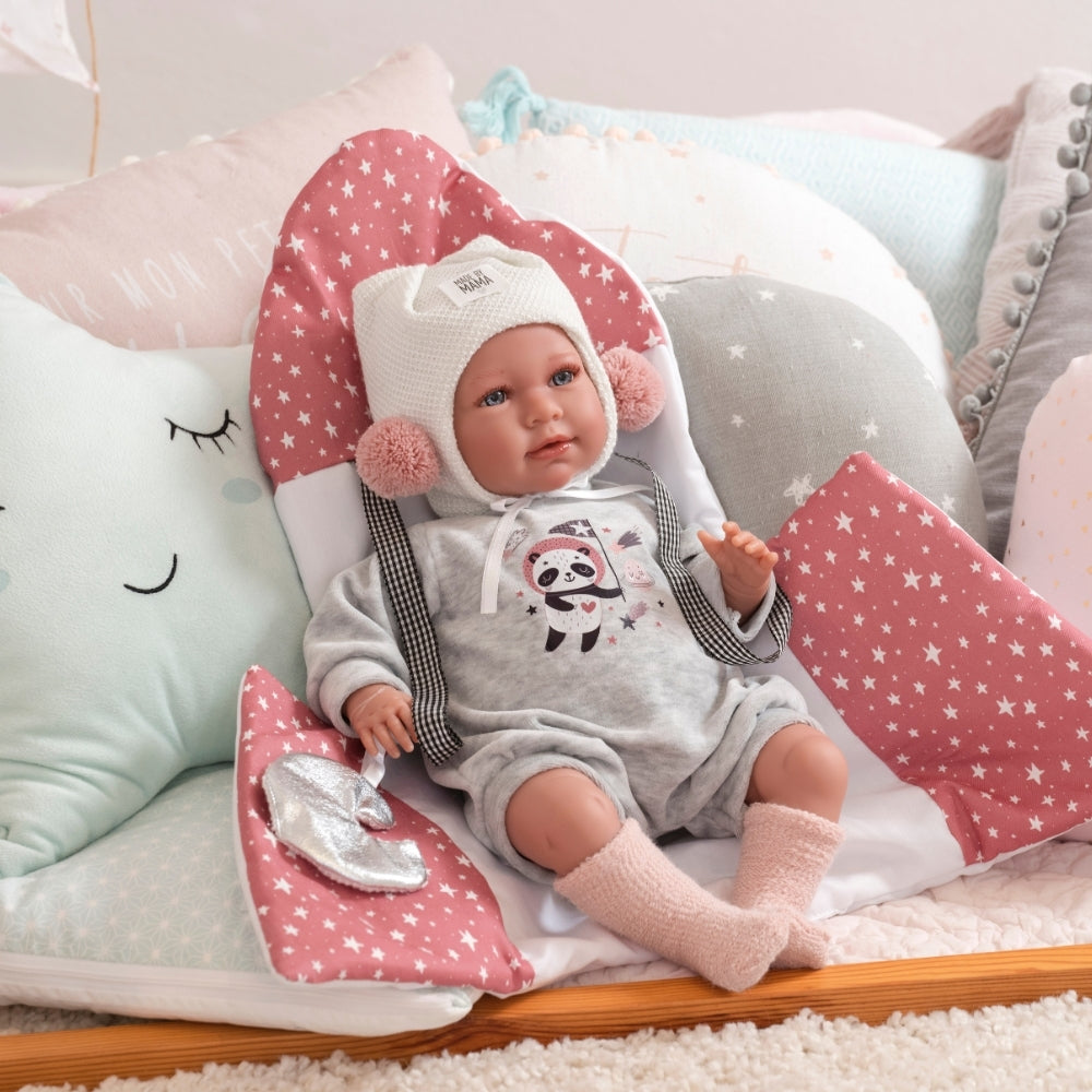 Llorens - Baby Girl Doll with Crying Mechanism, Clothing & Space Carrier: Mimi - 42cm