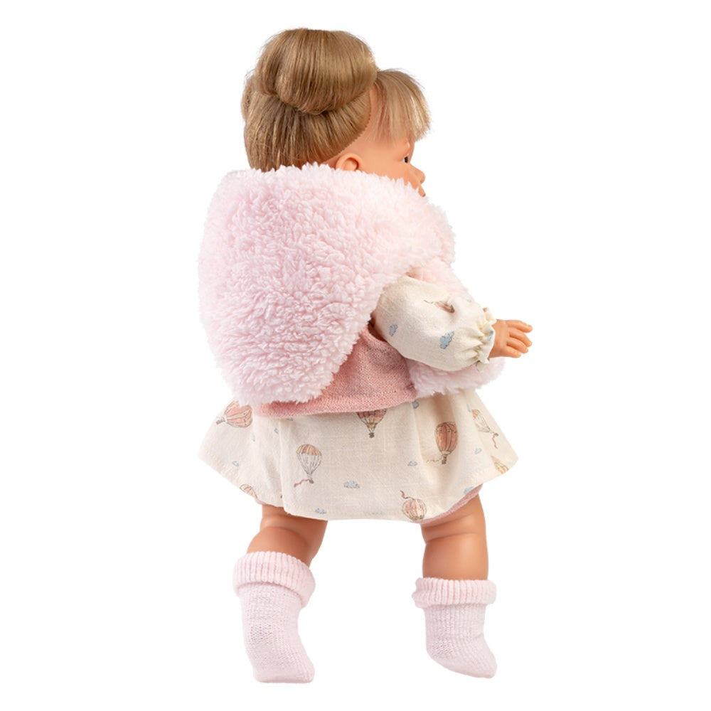 Llorens - Baby Girl Doll with Crying Mechanism, Clothing, Scarf & Accessories: Joelle - 38cm