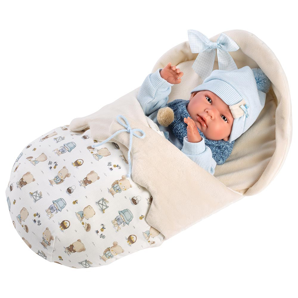 Llorens - Anatomically Correct Baby Boy Doll with Outfit & Sleeping-Bag: Nico - 40cm