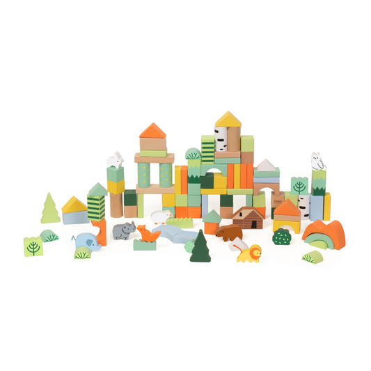 Classic World - Wooden Forest Building Blocks - 100pcs