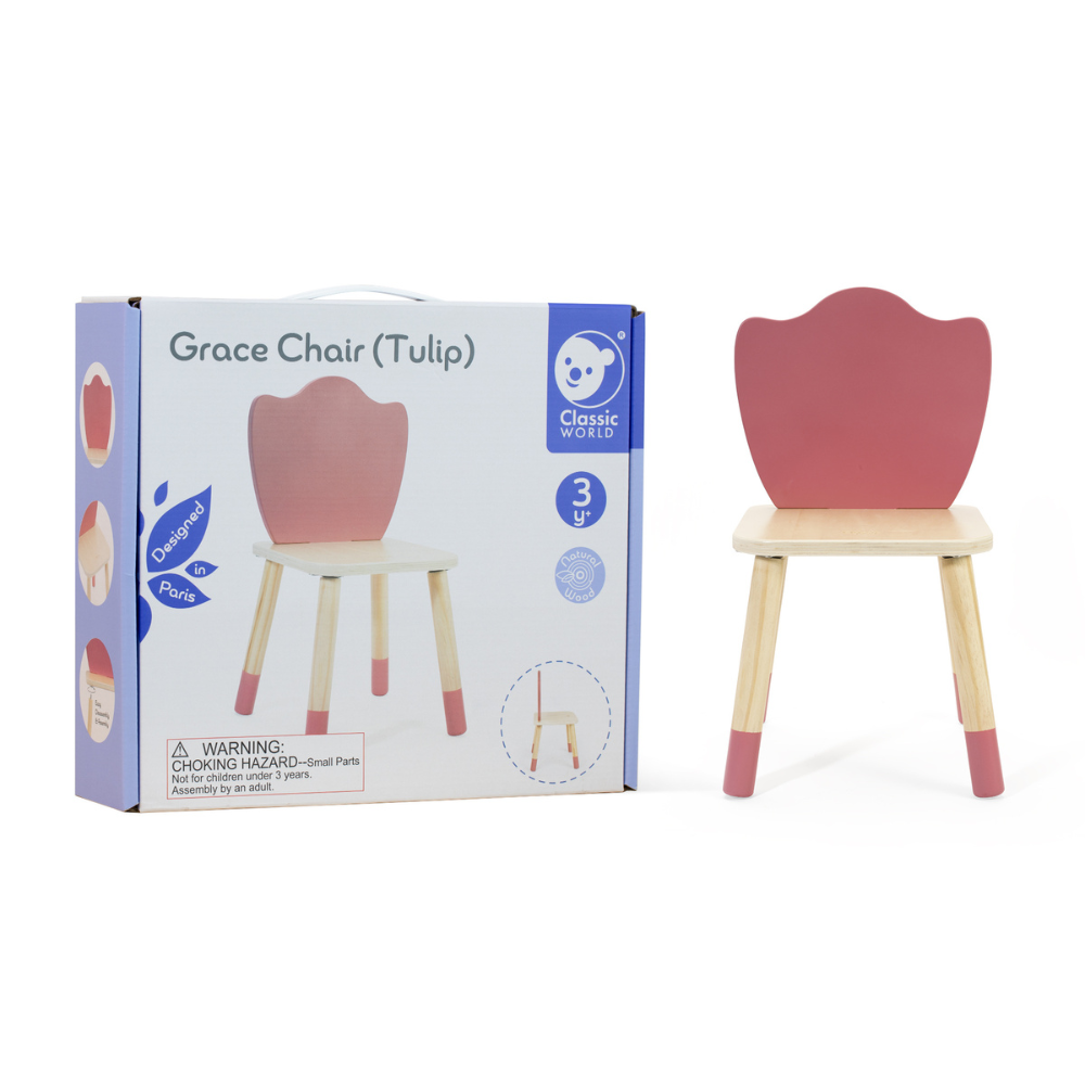 Classic World - Wooden Kids Grace Chair - Tulip - 28 x 28 x 48.9 cm