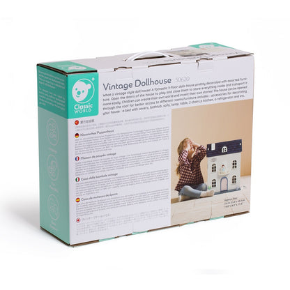 Classic World - Pretend & Play - Vintage Wooden Dollhouse