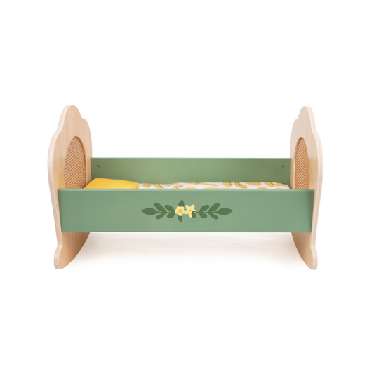 Classic World - Pretend & Play - Vintage Wooden Doll Cradle - 3pcs