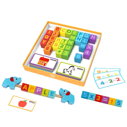 TookyToy - ABC & 123 Learning Wooden Blocks Box - Motherhood