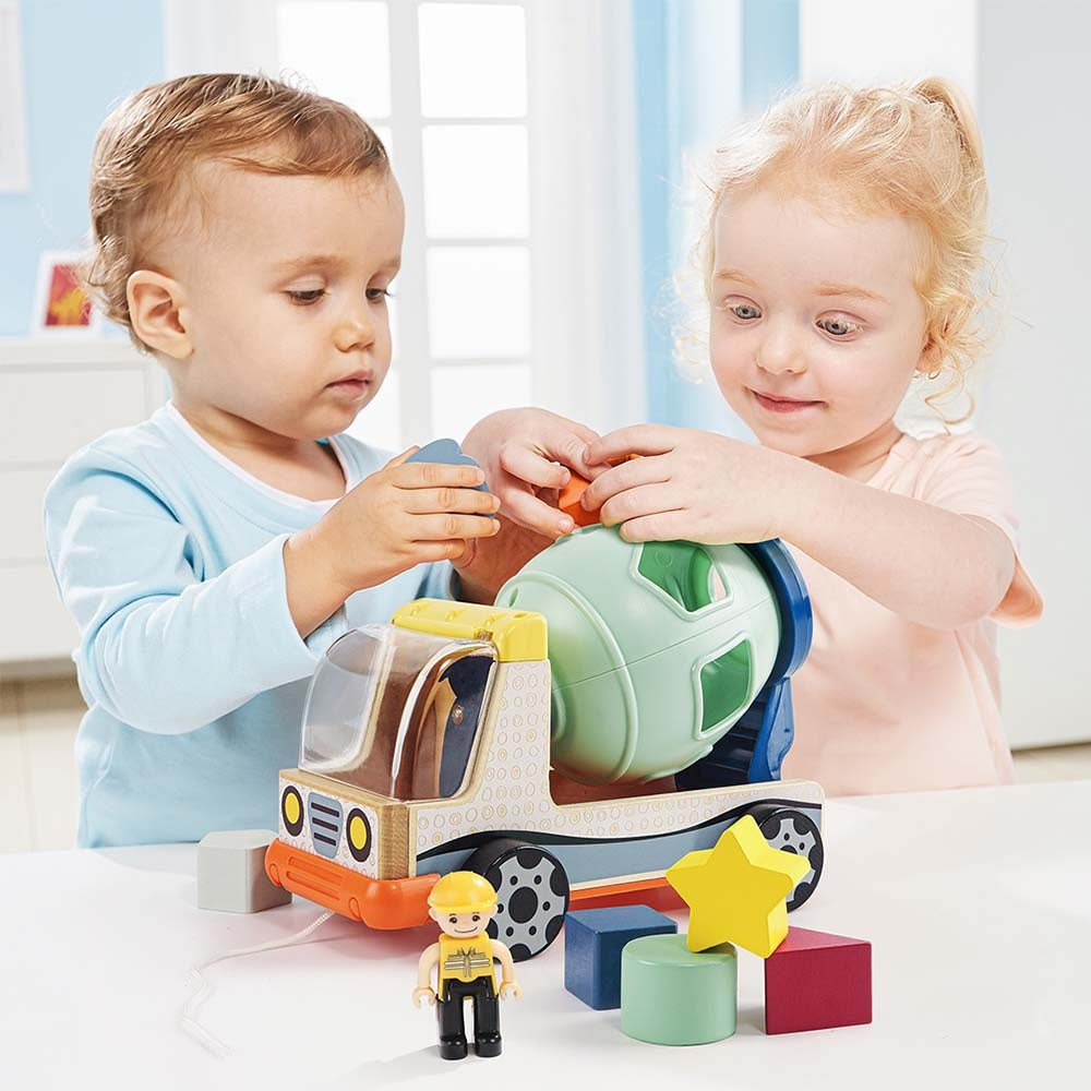 TopBright - Shape Sorting Truck with Wooden Blocks for Toddlers-**