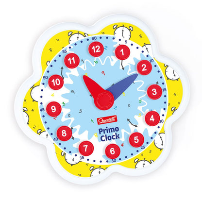 Quercetti - Play Montessori Wooden Clock - Time Learning Toy for Kids