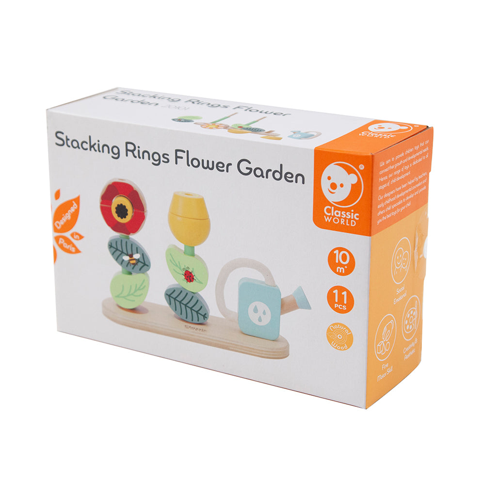Classic World - Wooden Stacking Toy - Flower Garden - 11pcs