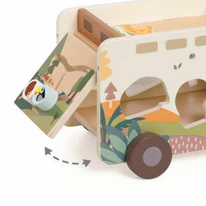 Classic World - Safari Adventurer Wooden Shape Sorter and Play Truck