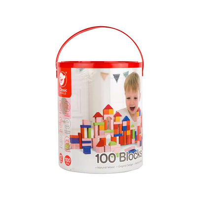 Classic World - Wooden Building Blocks with Sorting Lid - 100pcs