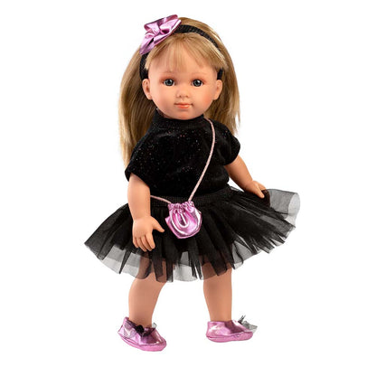 Llorens - Baby Girl Doll with Black Dress & Accessories: Elena - 35cm - Motherhood