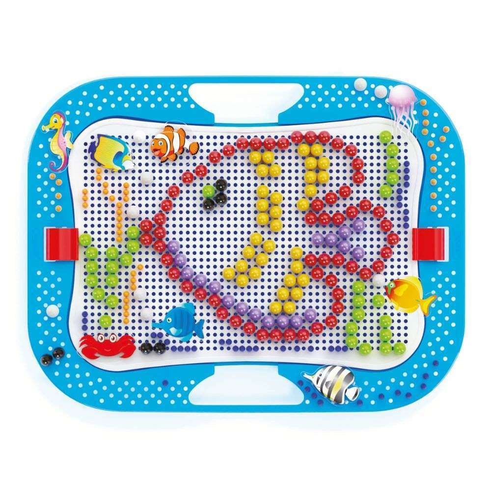 Quercetti - Fun Ocean & Pegs - Sea-Themed Peg Board Activity for Toddlers