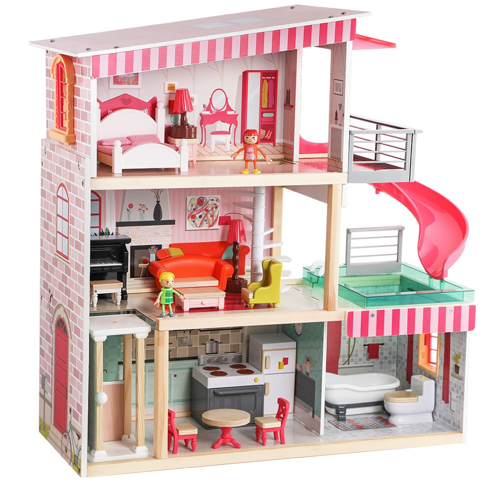 TopBright - Modern Doll House - Fully Furnished with Lights & Sounds - 80 x 25 x 75 cm - 20pcs-**