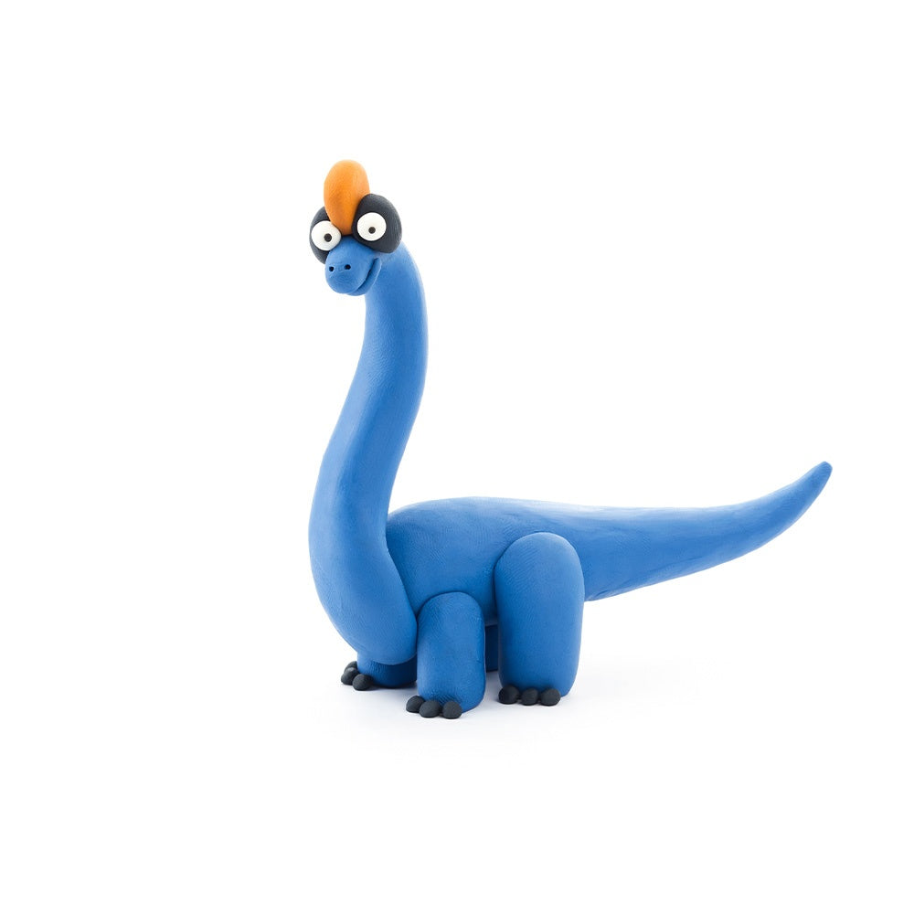 Hey Clay - Modelling Air-Dry Clay with Fun Interactive App - Stegosaurus, Pachycephalosaurus, Brachiosaurus, Series Dinos, 6 cans