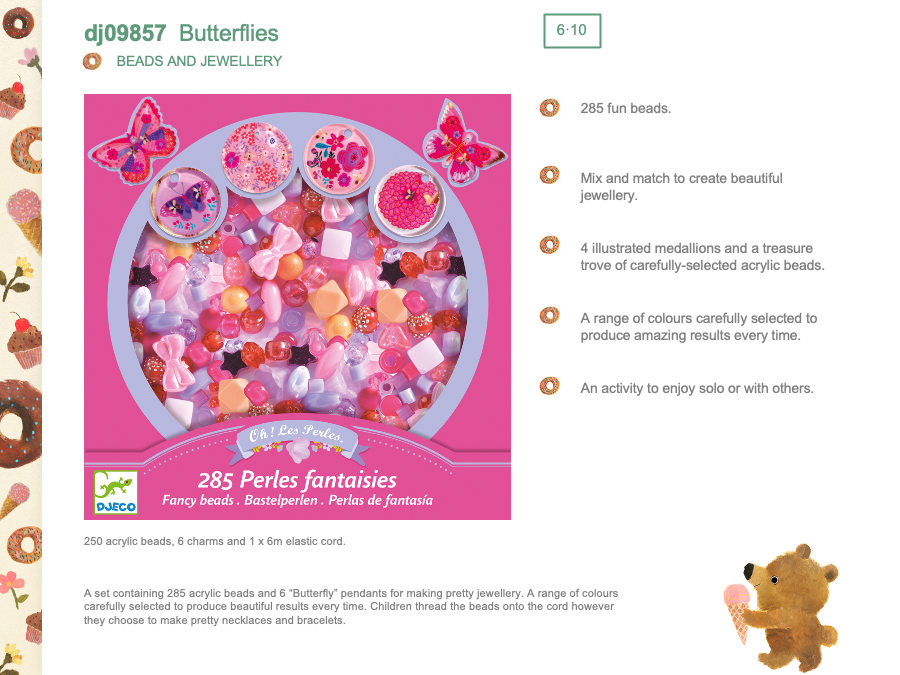 Djeco Fancy beads - Butterflies - DJ09857
