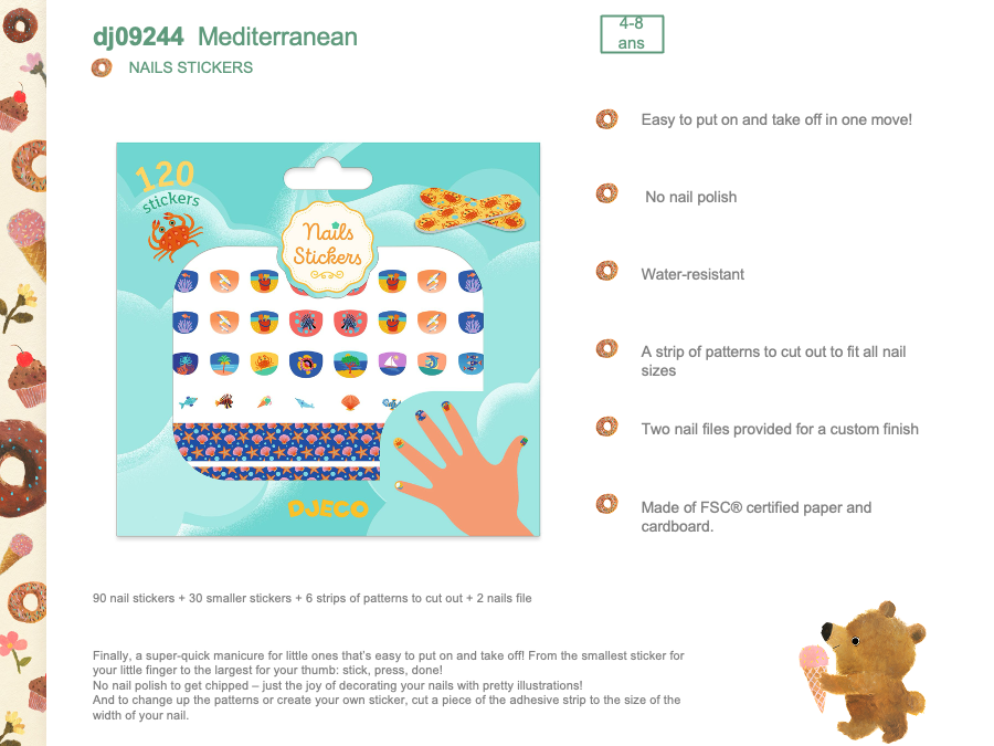 Djeco Mediterranean nail stickers - DJ09244