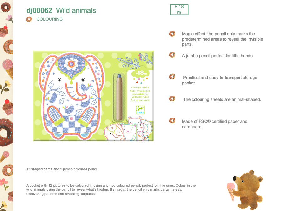 Djeco Magic coloring - Wild animals - DJ00062