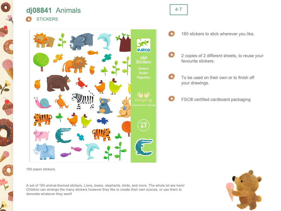 Djeco Lift up stickers Animals - DJ00044