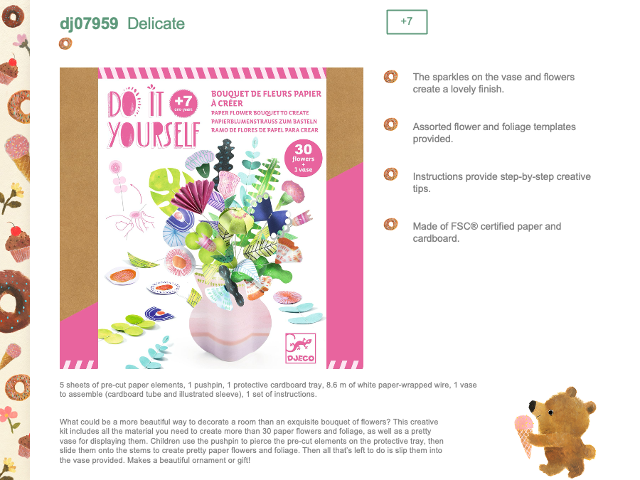 Djeco Paper flower bouquet - Delicate - DJ07959