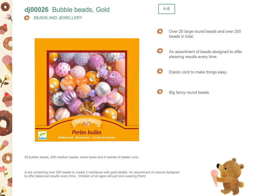 Djeco Bubble beads - Gold - DJ00026